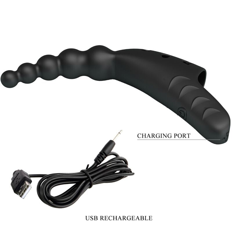 PRETTY LOVE - VIBRADOR DE DEDO JORDIN 10 VIBRACIONES NEGRO