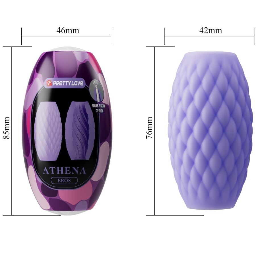 PRETTY LOVE - MASTURBADOR MASCULINO DE SILICONA ATHENA EROS MORADO