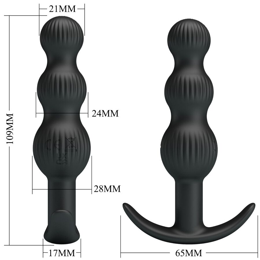 PRETTY LOVE - VIBRADOR ANAL SIDNEY 10 VIBRACIONES NEGRO