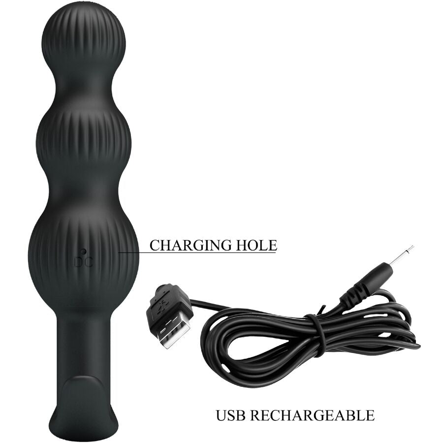 PRETTY LOVE - VIBRADOR ANAL SIDNEY 10 VIBRACIONES NEGRO