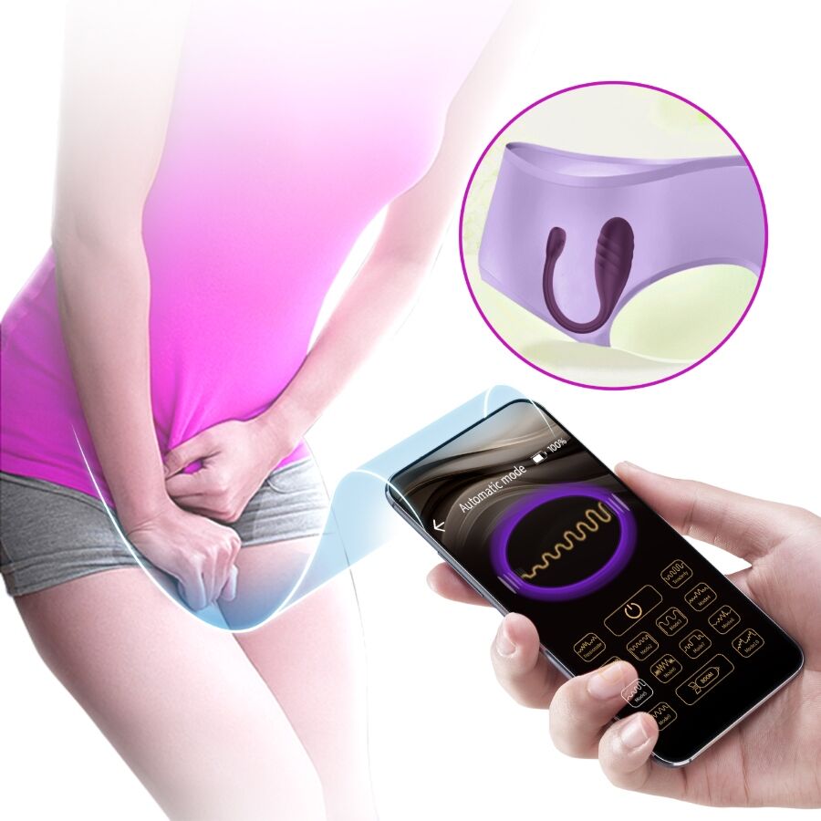 PRETTY LOVE - VIBRADOR LEVIATHAN CONTROLADO POR APLICACIÓN MORADO