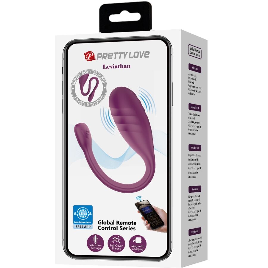 PRETTY LOVE - VIBRADOR LEVIATHAN CONTROLADO POR APLICACIÓN MORADO