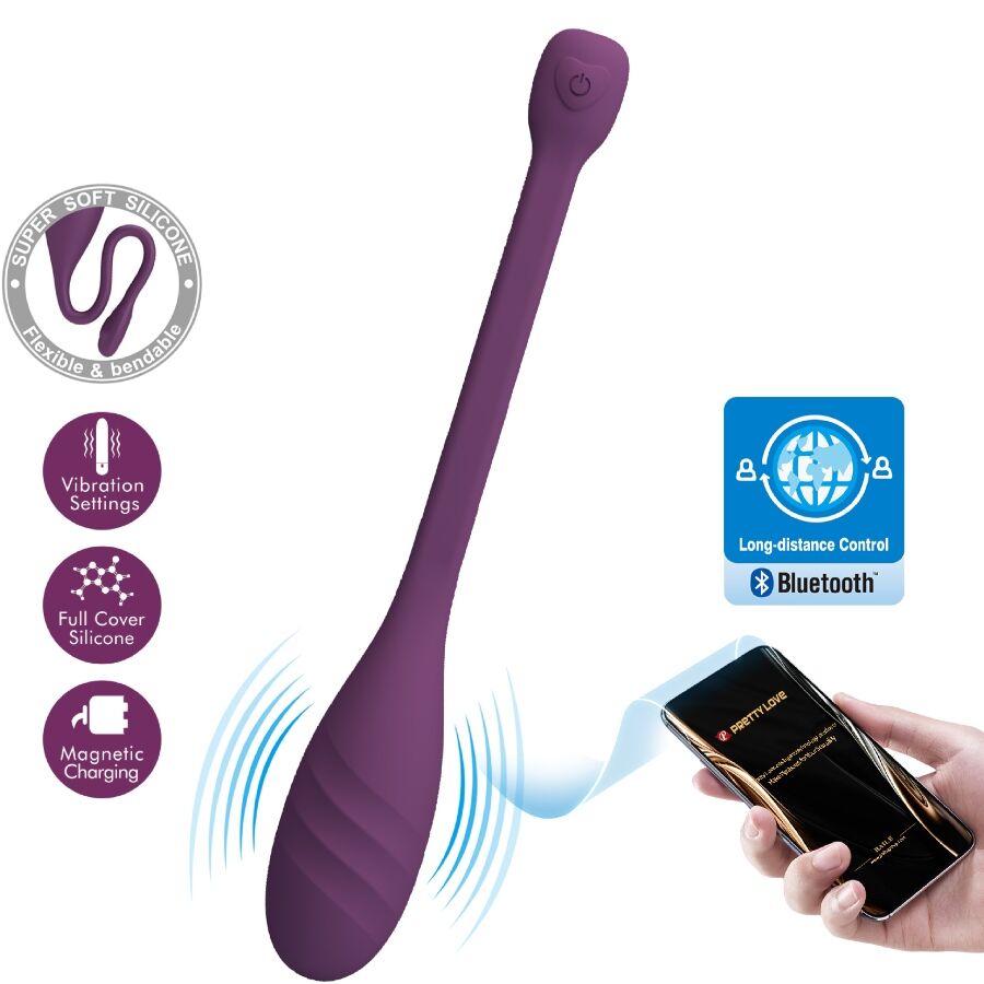 PRETTY LOVE - VIBRADOR LEVIATHAN CONTROLADO POR APLICACIÓN MORADO