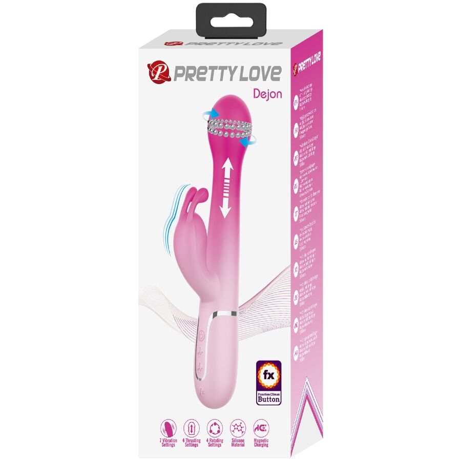 PRETTY LOVE - DEJON VIBRATORE CONIGLIO MULTIFUNZIONE 3 IN 1 ROSA