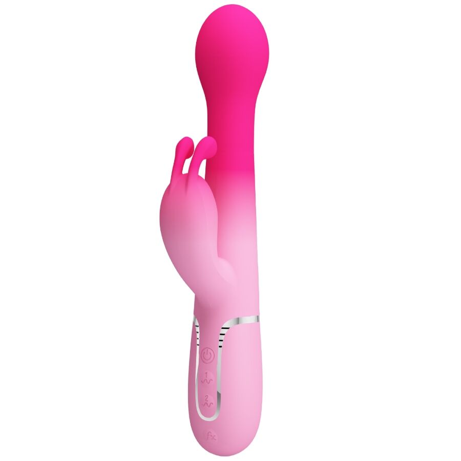 PRETTY LOVE - VIBRADOR CONEJO MULTIFUNCIÓN 3 EN 1 DEJON ROSA