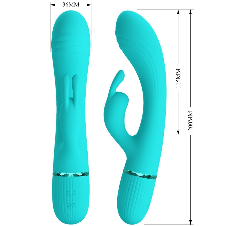 PRETTY LOVE - VIBRADOR CONEJO SCOCCO TURQUESA