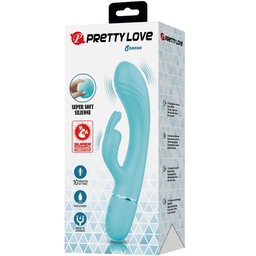 PRETTY LOVE - VIBRADOR CONEJO SCOCCO TURQUESA