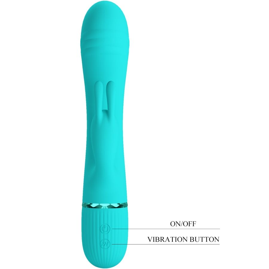 PRETTY LOVE - VIBRADOR CONEJO SCOCCO TURQUESA