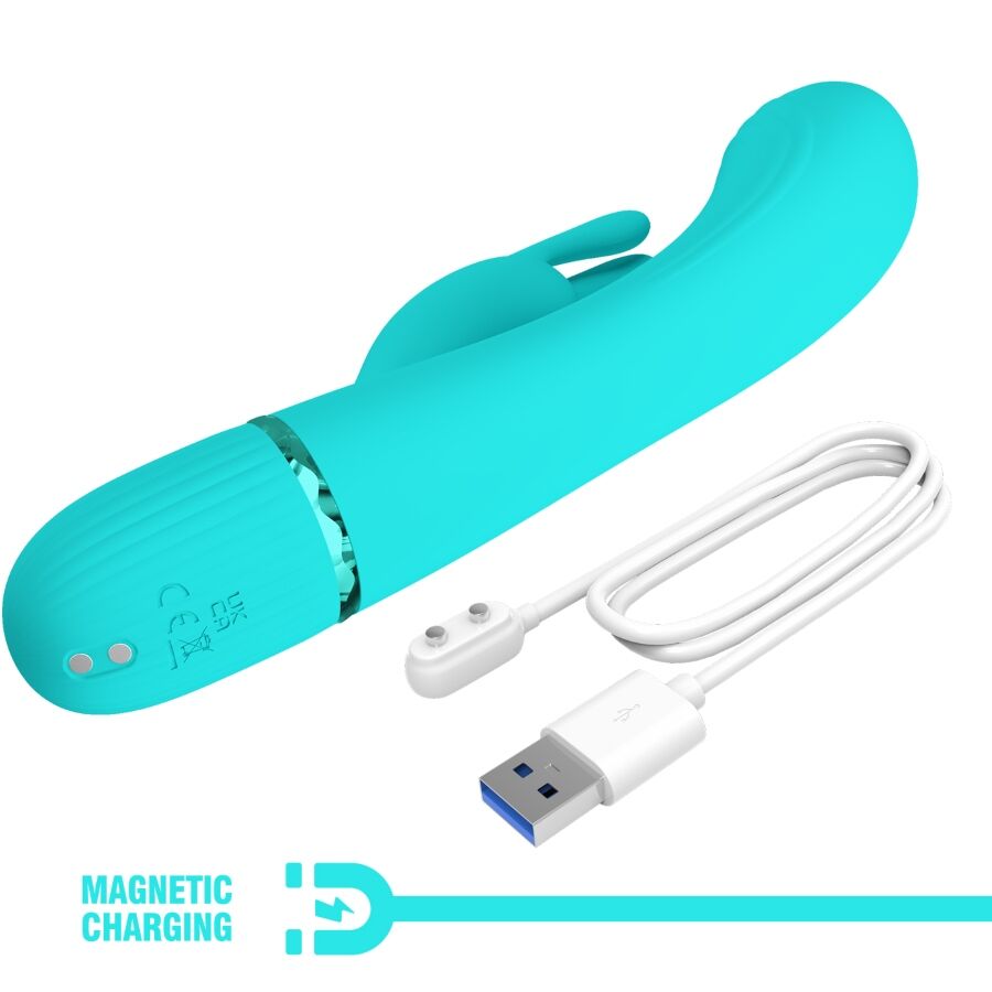PRETTY LOVE - VIBRADOR CONEJO SCOCCO TURQUESA