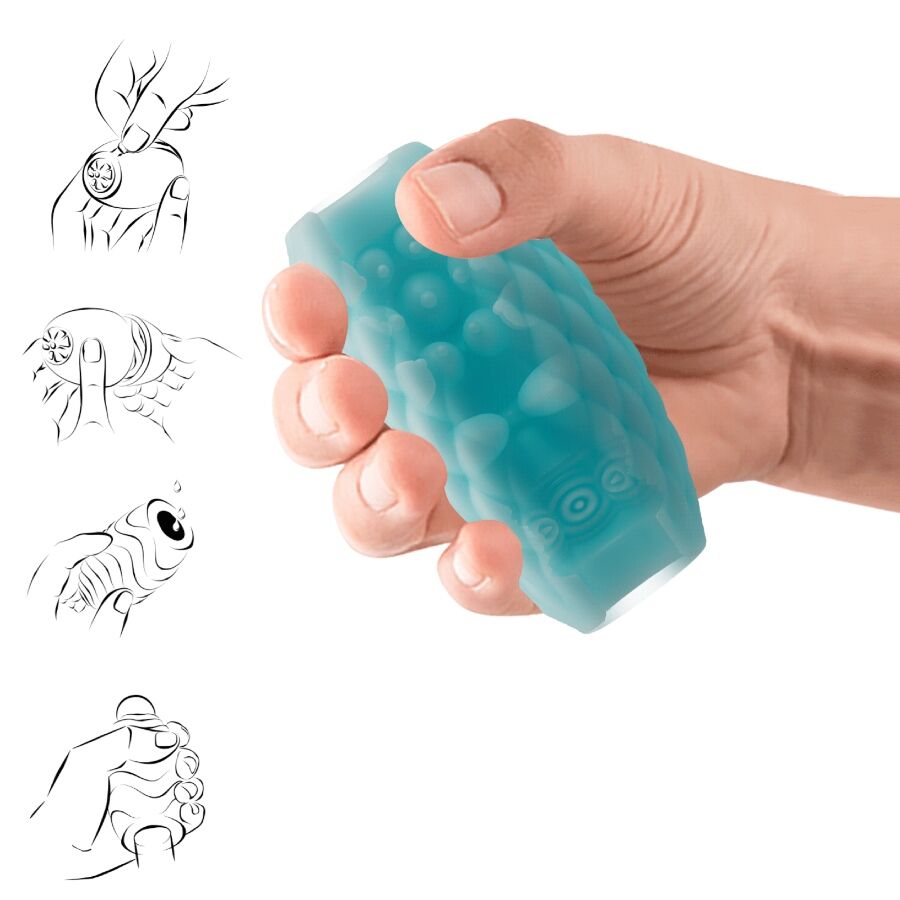 PRETTY LOVE - ATHENA EROS MASTURBATORE MASCHILE IN SILICONE AZZURRO CIELO