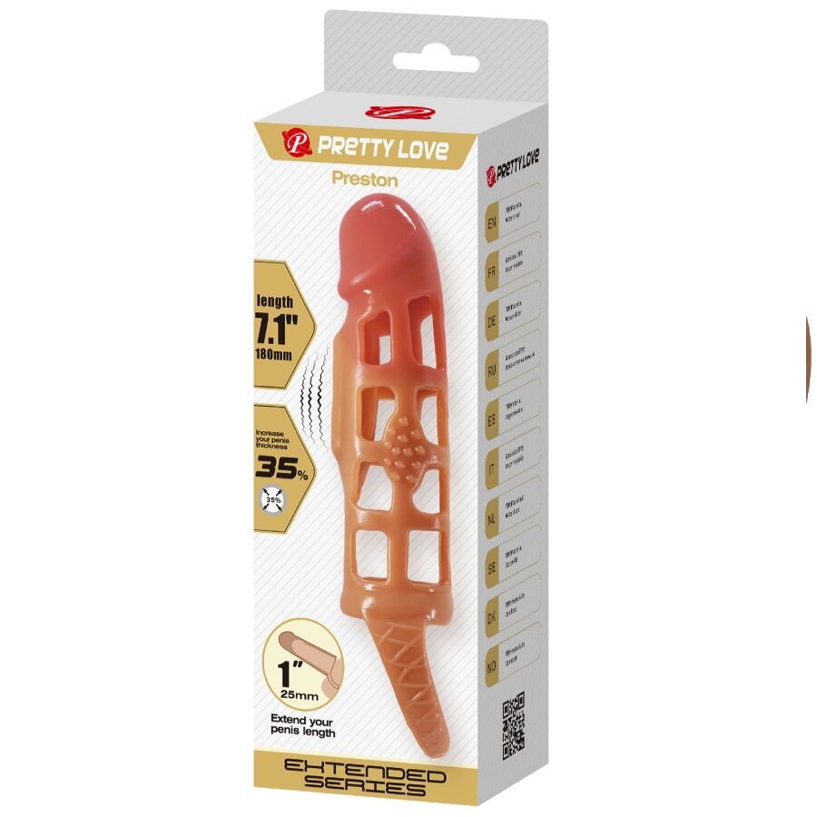 PRETTY LOVE - FUNDA VIBRADORA PARA PENE PRESTON 18 CM