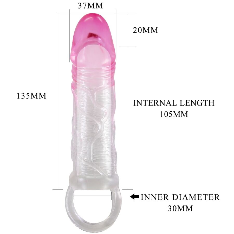 PRETTY LOVE - FUNDA REALISTA PARA AMPLIACIÓN DE PENE ODES DE 2 CM ROSA