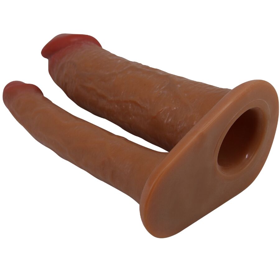 PRETTY LOVE - FUNDA DOBLE PARA PENE YAIRON CON EXTENSIÓN DE 4 CM MULATO