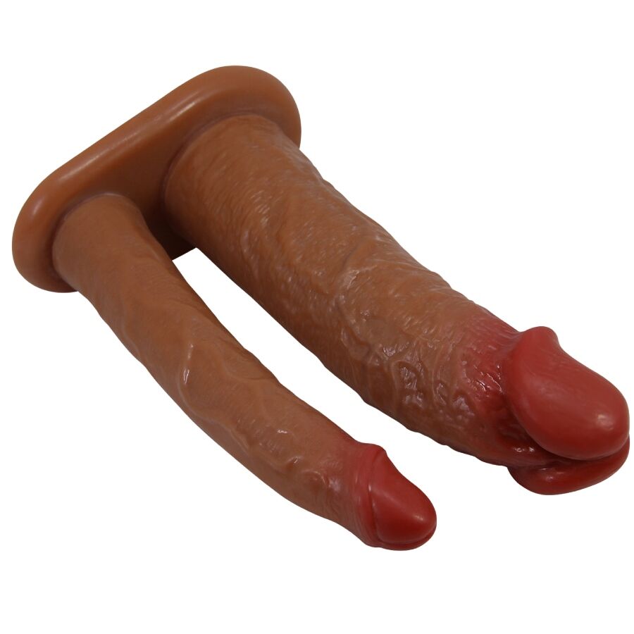 PRETTY LOVE - FUNDA DOBLE PARA PENE YAIRON CON EXTENSIÓN DE 4 CM MULATO