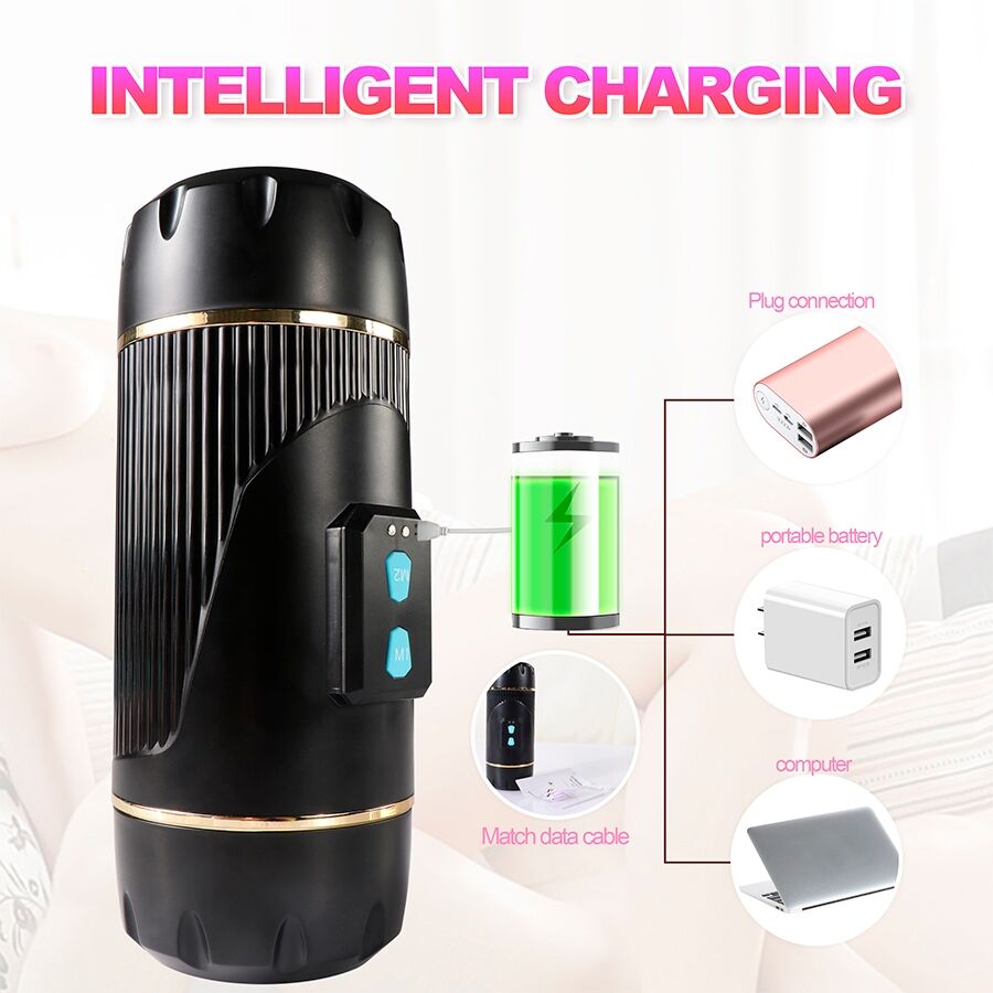 SHEQU - KAY DOUBLE MASTURBATOR WITH DUAL MOUTH AND VAGINA VIBRATION