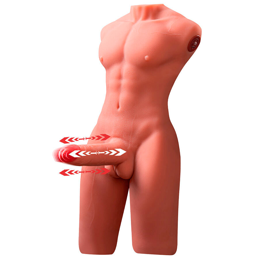 XISE - JASON HALF BODY REALISTIC MALE TORSO WITH THRUSTING AND VIBRATION 55 CM