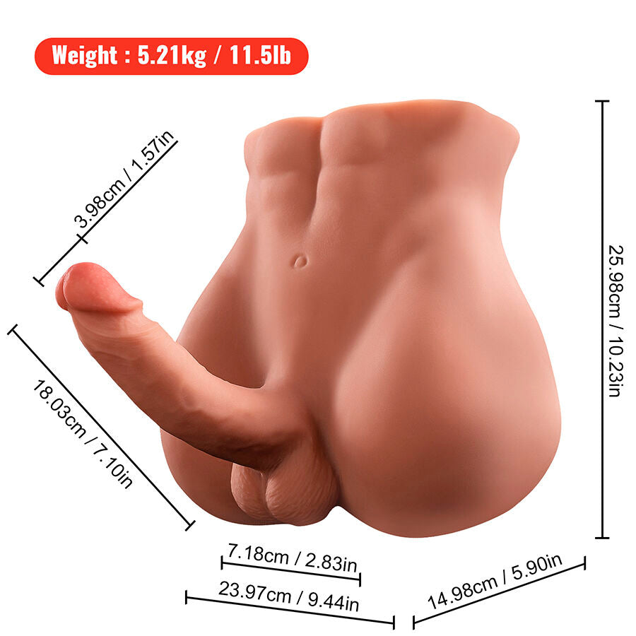 XISE - BERTLETT DILDO ASS REALISTIC DILDO AND ANUS MASTURBATOR FRONT POSITION WITH THRUSTING 18 CM