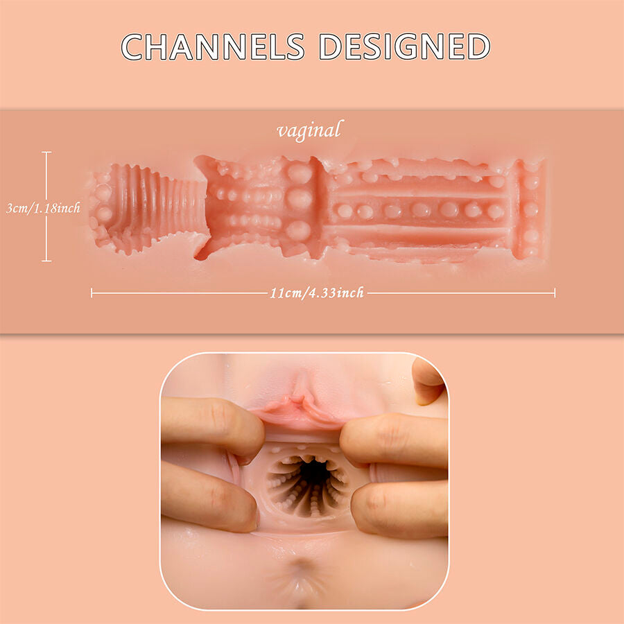 XISE - ETHEL THRUSTING REALISTIC VAGINA MASTURBATOR WITH MULTI-POSITION VIBRATION