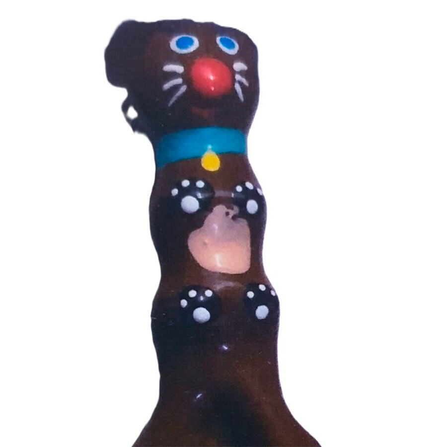 CONDOMERIE - PRESERVATIVO DECORATIVO PINTADO A MANO PERRO SALCHICHA MARRÓN XL