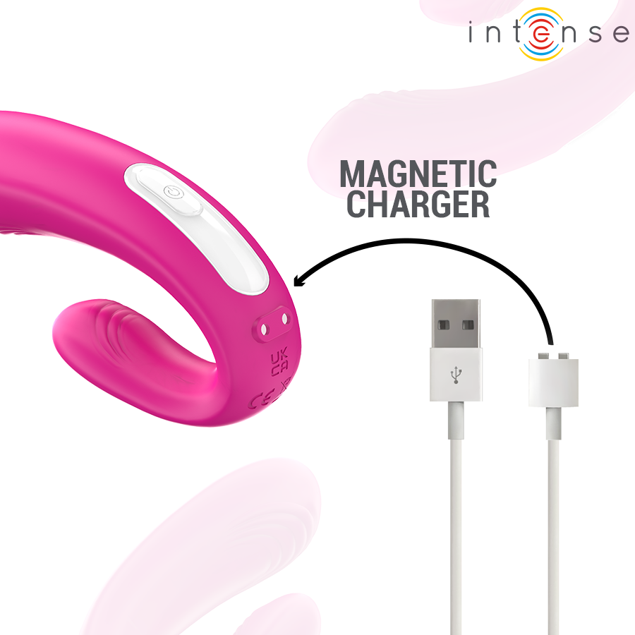 INTENSE - JANET ESTIMULADOR Y VIBRADOR DUAL EN FORMA DE U CON CONTROL REMOTO ROSA