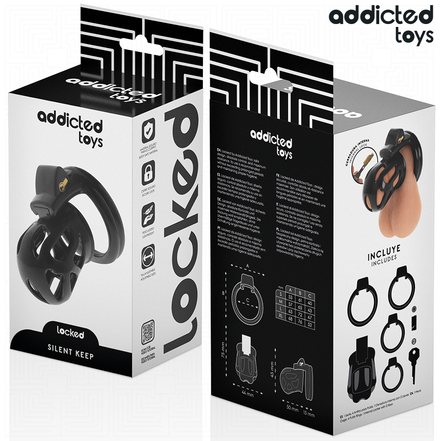 ADDICTED TOYS LOCKED - SILENT KEEP PENIS CAGE 7.5 CM