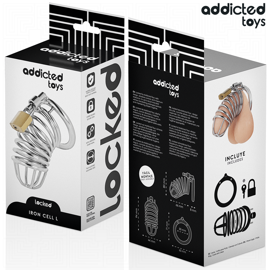 ADDICTED TOYS LOCKED - IRON CELL METAL PENIS CAGE 5 CM SIZE L