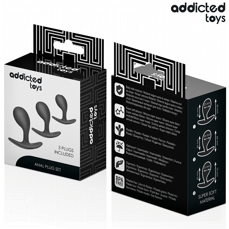 ADDICTED TOYS - SET OF 3 ANAL PLUG SILICONE MODEL 3