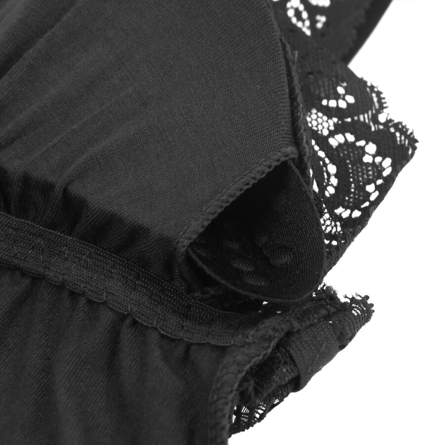 SUBBLIME - TEDDY CON DETALLES DE ENCAJE FLORAL NEGRO S/M