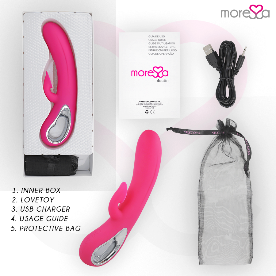 MORESSA - DUSTIN ONDAS ESTIMULANTES DEL CLÍTORIS Y POTENTE VIBRACIÓN SILICONA PREMIUM RECARGABLE
