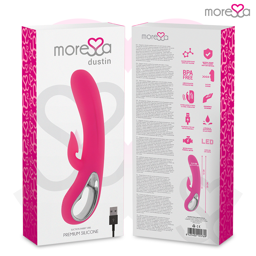 MORESSA - DUSTIN ONDAS ESTIMULANTES DEL CLÍTORIS Y POTENTE VIBRACIÓN SILICONA PREMIUM RECARGABLE