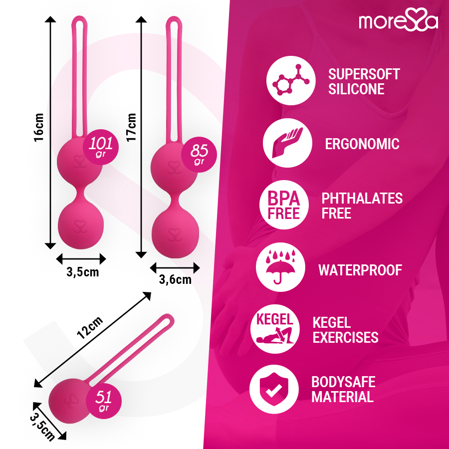 MORESSA - OSIAN SET PREMIUM SILICONE ROSA (Osian One - 51 g | Osian Two - 101 g | Osian Three 85 g)