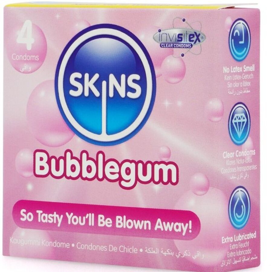 SKINS - BUBBLEGUM PREMIUM CONDOMS PACK 4