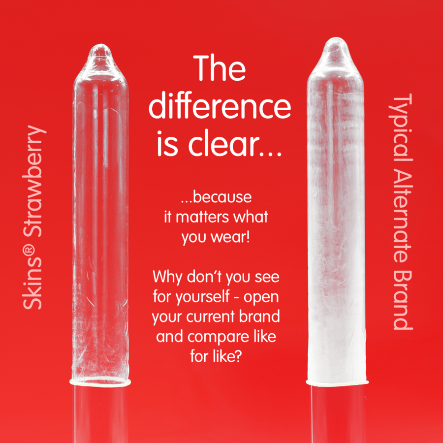 SKINS - STRAWBERRY PREMIUM CONDOMS PACK 4