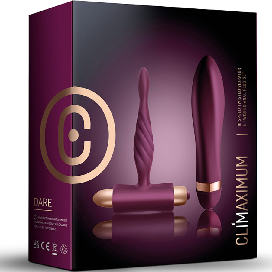 CLIMAXIMUM - DARE KIT VIBRADOR TRENZADO + PLUG ANAL PRINCIPIANTE Lo Que Quieras CLIMAXIMUM - DARE KIT VIBRADOR TRENZADO + PLUG ANAL PRINCIPIANTE Lo Que Quieras