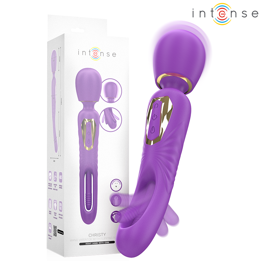 INTENSE - CHRISTY VIBRATING WAND WITH FLIPPING TONGUE