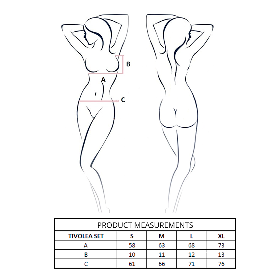 PASSION - TIVOLEA SET REGGISENO + PERIZOMA NERO L/XL
