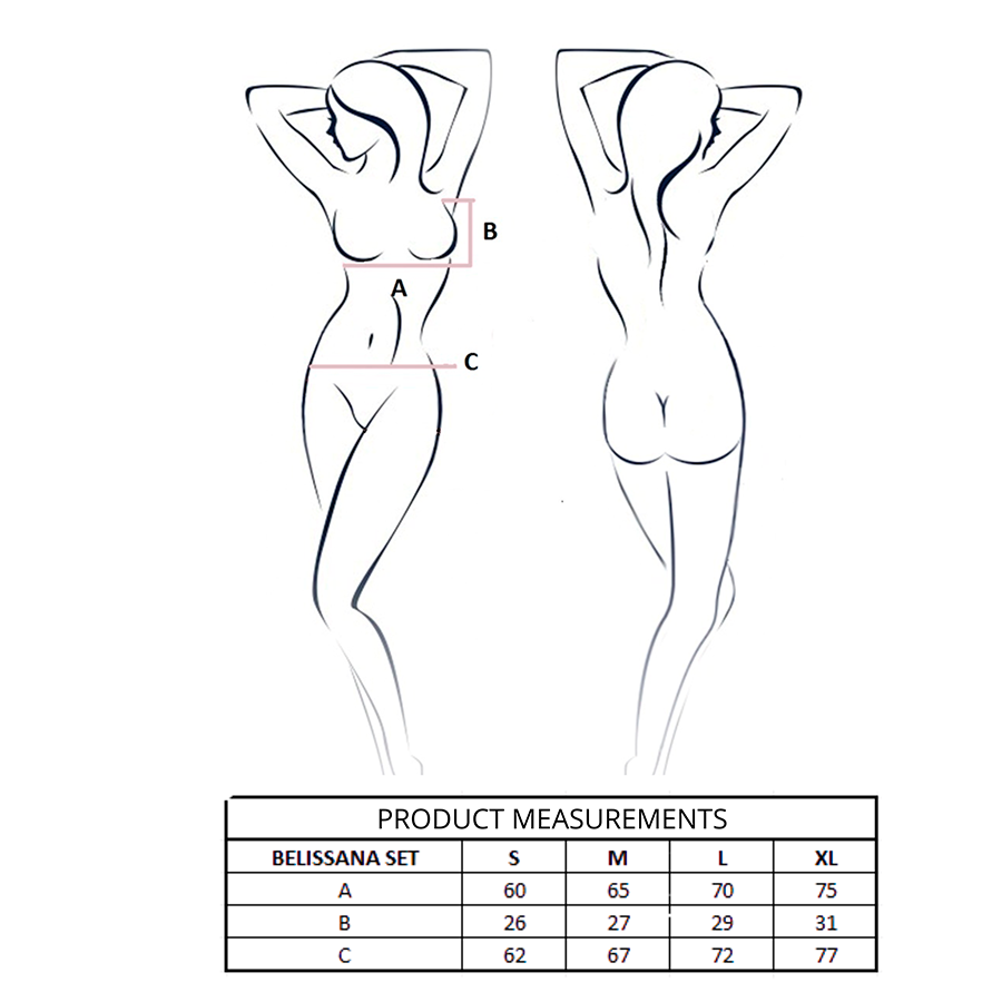 PASSION - BELISSANA SET REGGISENO + TANGA NERO S/M