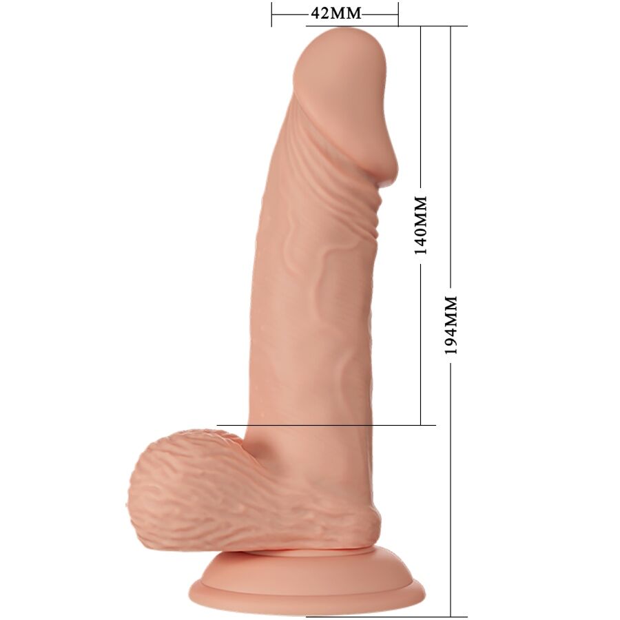 BAILE - HERMOSO ENCUENTRO ZEBULON DILDO REALISTA FLEXIBLE 19.4 CM NATURAL
