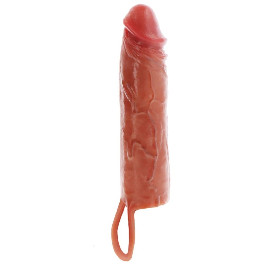 GET REAL - FUNDA HYDRATED SKIN DE SILICONA PARA PENE CARAMELO 20 CM