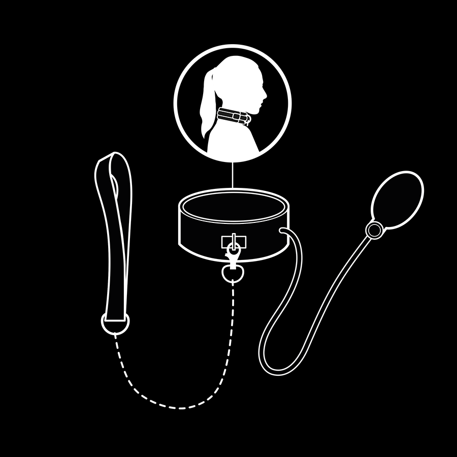 FETISH SUBMISSIVE BONDAGE - COLLAR BONDAGE INFLABLE CON TIRADOR