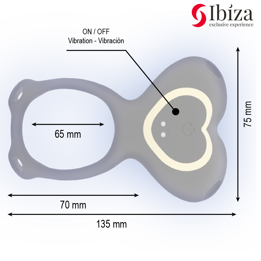 IBIZA - VIBRADOR PARA PAREJAS FORMA DE BRAGUITA CORAZÓN CONTROL REMOTO