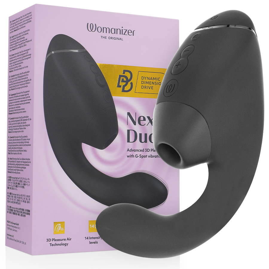 WOMANIZER - DUO NEXT STIMOLATORE VIBRANTE DUALE CLITORIDE & PUNTO·G NERO