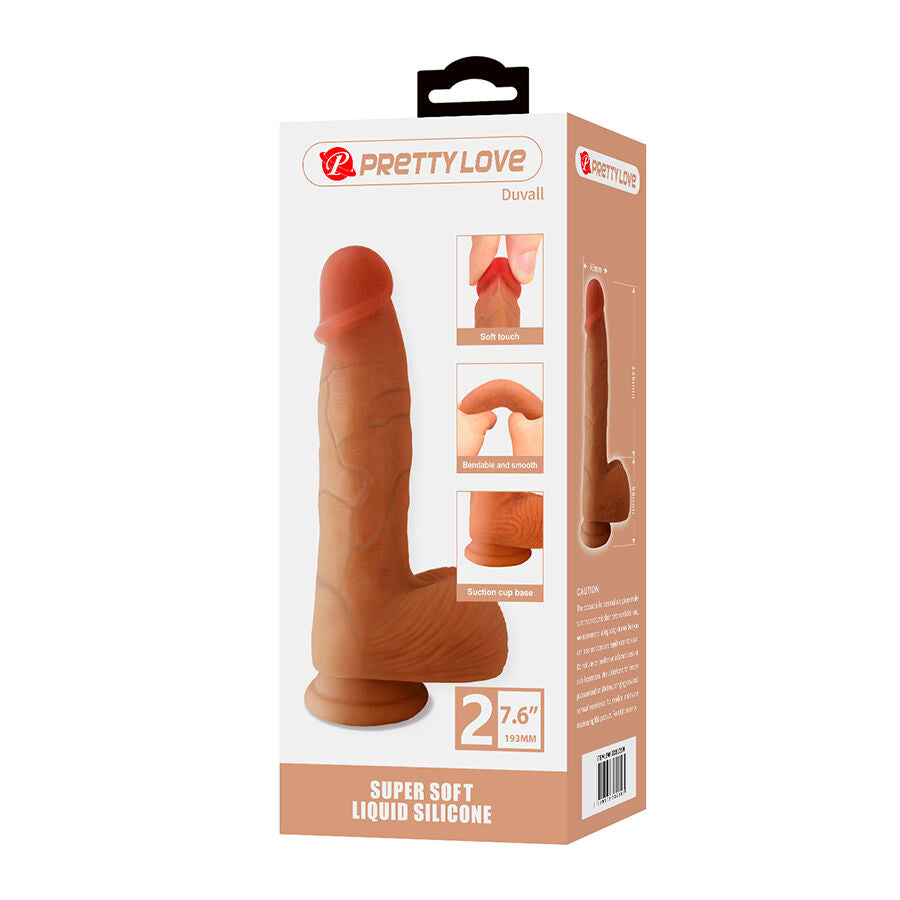 PRETTY LOVE - DUVALL DILDO REALISTICO CON VENTOSA 19.3 CM -Ø- 4.5 CM
