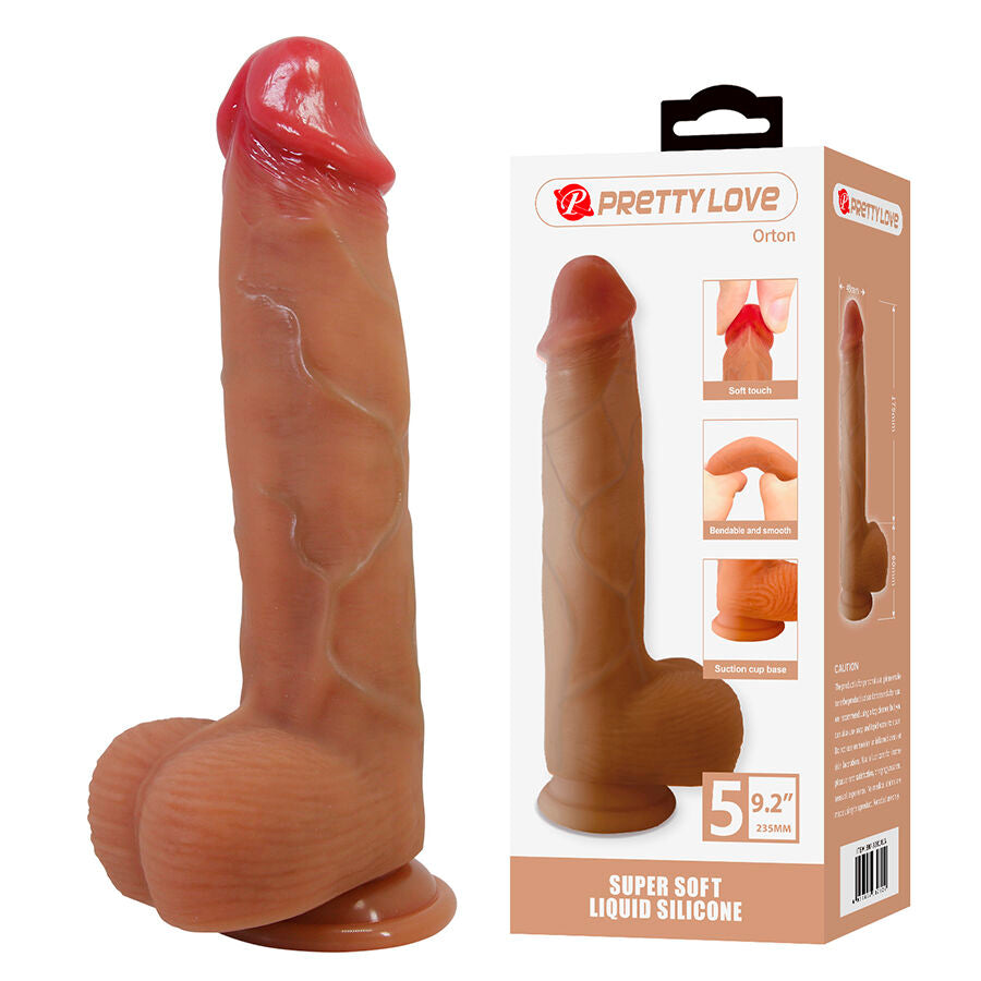 PRETTY LOVE - ORTON DILDO REALISTICO CON VENTOSA 23.5 CM -Ø- 4.9 CM