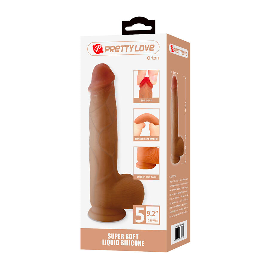 PRETTY LOVE - ORTON DILDO REALISTICO CON VENTOSA 23.5 CM -Ø- 4.9 CM