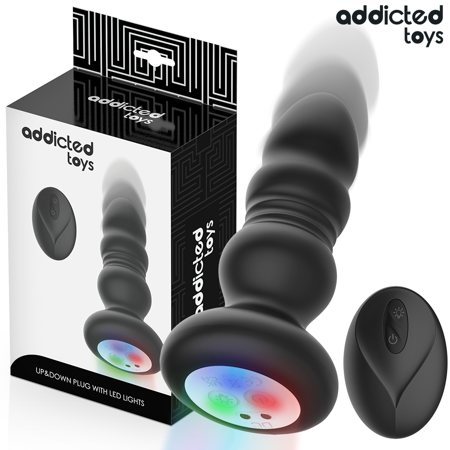 ADDICTED TOYS - PLUG ANAL VIBRADOR THRUSTING Y LUZ LED CONTROL REMOTO