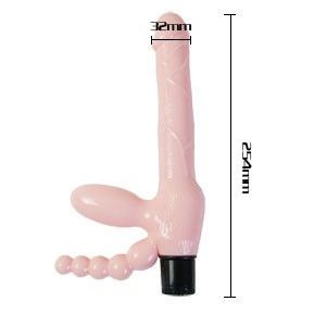 BAILE - ARNÉS SIN CUERDAS TPR CON VIBRACIÓN Y ESTIMULACIÓN ANAL 25,4 CM