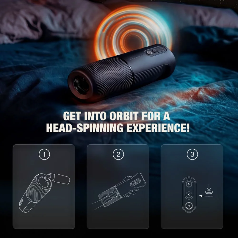 ARCWAVE - ORBIT MASTURBADOR MASCULINO GIRATORIO 360° CON CONTROL MEDIANTE APLICACIÓN NEGRO