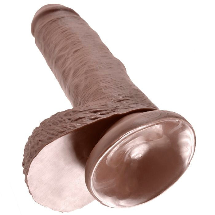 KING COCK - 7 DILDOS MARRONES CON BOLAS 17.8 CM