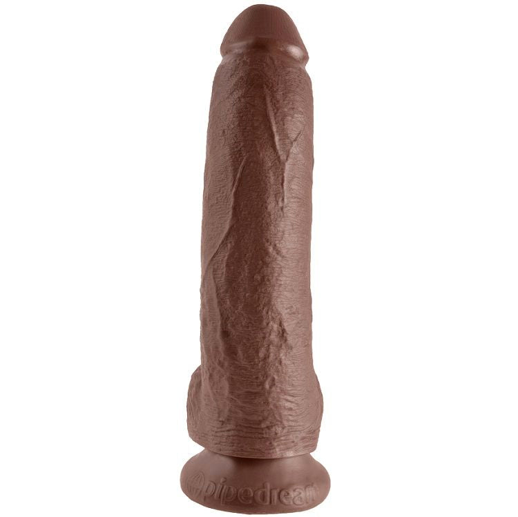 KING COCK - 9 DILDO MARRONE CON PALLE 22,9 CM